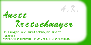 anett kretschmayer business card